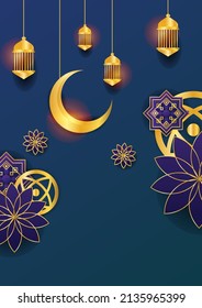 Ramadan kareem greeting card cover background for social media story or post, poster, flier, sale banner