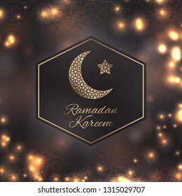 Ramadan Kareem greeting card with decorative ornament