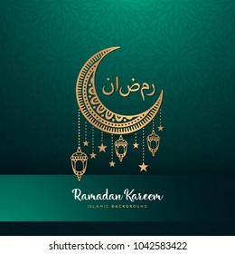 ramadan kareem greeting card design with mandala