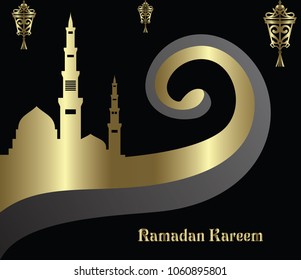 Ramadan kareem greeting card design template
