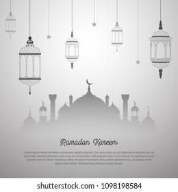 Ramadan kareem greeting card design