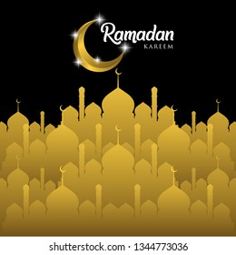 Ramadan kareem greeting card design with mosque dome. EPS 10 - vector, Jpeg High Resolution 300 DPI