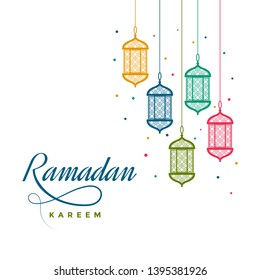 Ramadan Kareem greeting card design, vector illustration