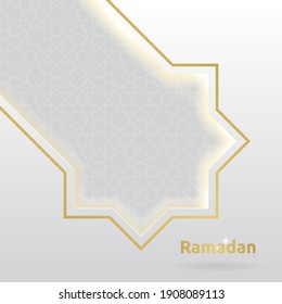Ramadan Kareem greeting card design with islamic ornament background. Vector illustration