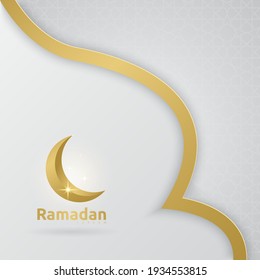 Ramadan Kareem greeting card design with islamic ornament background. Vector illustration