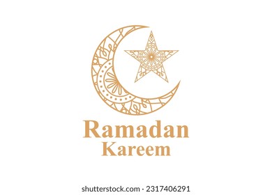 ramadan kareem greeting card design with mandala vector illustration