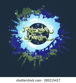 Ramadan Kareem greeting card in english