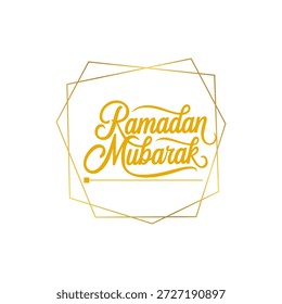 Ramadan Kareem greeting card featuring elegant Arabic calligraphy logo conveying blessings of holy fasting month vector design