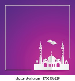 Ramadan Kareem greeting card. flat design