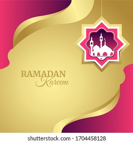 Ramadan kareem greeting card with gold and purple color. part 3