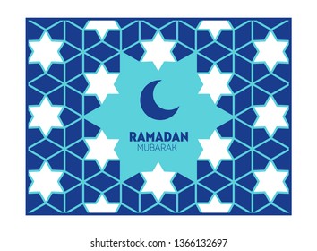 Ramadan kareem greeting card with islamic pattern 
