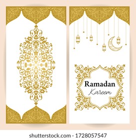 Ramadan Kareem greeting card. Islamic background for holy of Ramadan month.
