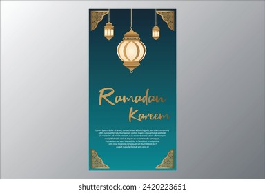 Ramadan kareem greeting card, islamic art style,paper art