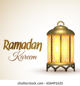 Ramadan Kareem greeting card. Islamic lantern lamp. Illustration for muslim holy month Ramadan. Vector