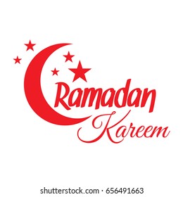 Ramadan Kareem greeting card. Islamic crescent moon and stars. Illustration for muslim holy month Ramadan. Vector