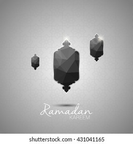 Ramadan Kareem greeting card with low poly design