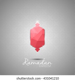 Ramadan Kareem greeting card with low poly design