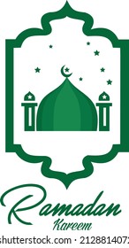 Ramadan Kareem Greeting Card with moon, lantern, poster illustration. vector illustration. Muslim background. simple and elegant