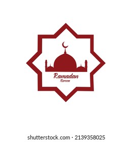 Ramadan Kareem Greeting Card with moon, lantern, poster illustration. vector illustration. Muslim background. simple and elegant 