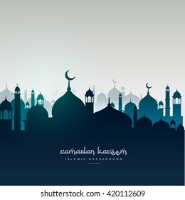 ramadan kareem greeting card with mosques - Shutterstock ID 420112609
