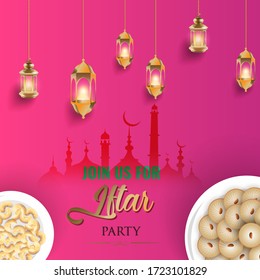 Ramadan Kareem Greeting Card. Ramadan Mubarak islamic background with arabic calligraphy template design.