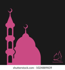 Ramadan kareem greeting card on black background