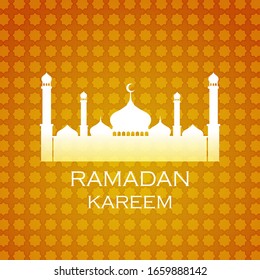 Ramadan Kareem greeting card with orange texture