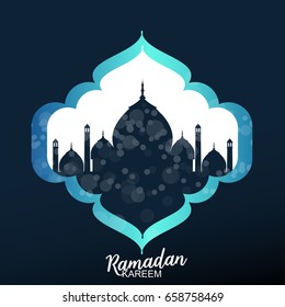 Ramadan Kareem greeting card, paper art design