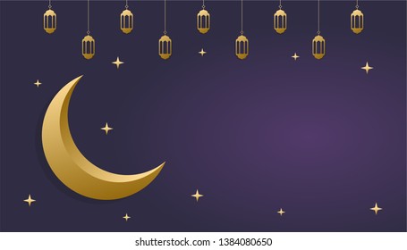 Ramadan Kareem for greeting card, poster and banner, Design Background Vector Illustration 