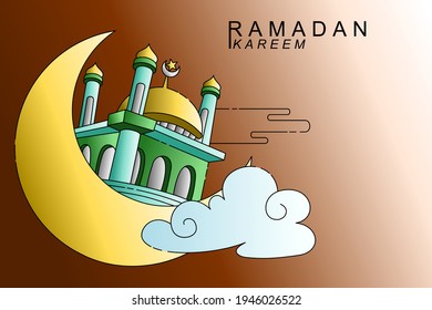 Ramadan kareem greeting card Premium Vector.
