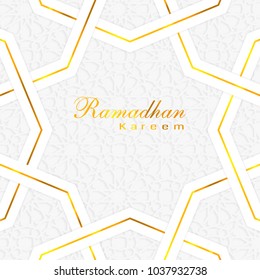 Ramadan Kareem Greeting Card. Ramadhan Mubarak. Arabic Calligraphy. logo for ramadan in arabic type.
vector design illustration greeting card or cover, of Islamic ornaments and Ramadan Kareem label.