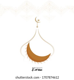 Ramadan Kareem Greeting Card. Ramadhan Mubarak. Eid Mubarak Background. Vector Illustration. 