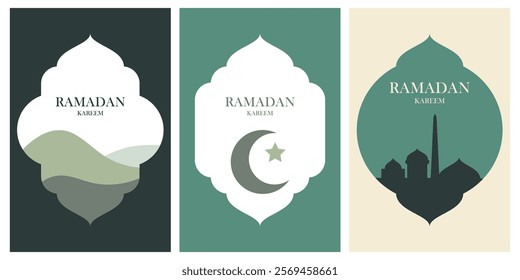 ramadan kareem greeting card retro theme