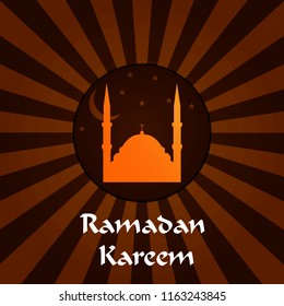 ramadan kareem greeting card with shiny background vector illustration