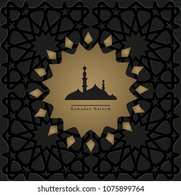 Ramadan Kareem Greeting Card Template Design Islamic Background