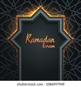 Ramadan Kareem greeting card template islamic vector design with geomteric pattern