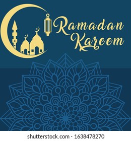 Ramadan Kareem greeting card template with Islamic style ornaments is perfect for various purposes