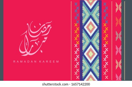 Ramadan Kareem greeting card template arabic calligraphy with 
Islamic style ornaments are very suitable for various purposes. Vektor