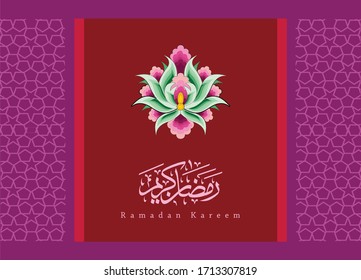 
Ramadan Kareem greeting card template with arabic calligraphy
Islamic painting style ornaments are very suitable for various purposes. Vector