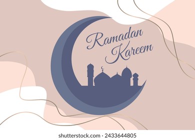 Ramadan Kareem greeting card template.