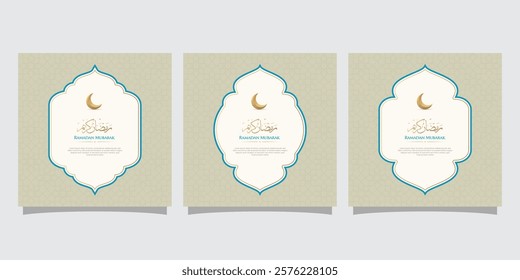 Ramadan Kareem greeting card template for wallpaper, Poster, media banner with blank space area