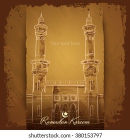 Ramadan Kareem greeting card template - Translation of text : Ramadan Kareem - May Generosity Bless you during the holy month