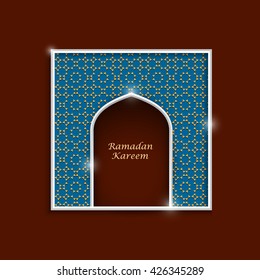 Ramadan Kareem greeting card template - variation 5. Vector EPS10