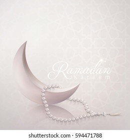 Plantilla de tarjeta de felicitación Ramadan Kareem fondo vectorial islámico