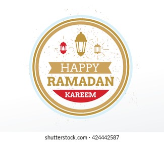 Ramadan Kareem greeting card. Typographic vector design.