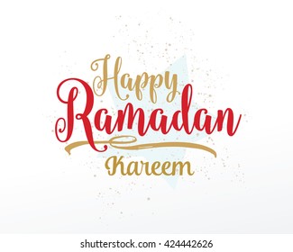 Ramadan Kareem greeting card. Typographic vector design.