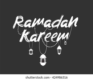 Ramadan Kareem greeting card. Typographic vector design.