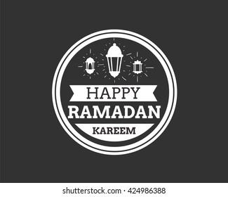 Ramadan Kareem greeting card. Typographic vector design.