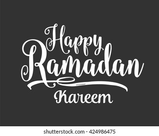 Ramadan Kareem greeting card. Typographic vector design.