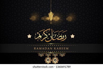 Ramadan kareem greeting card vector design, Translation of text : May Generosity Bless you during the holy month, can use for, landing page, template, ui, web, mobile app, poster, banner, flyer